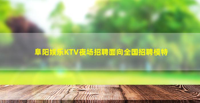 阜阳娱乐KTV夜场招聘面向全国招聘模特